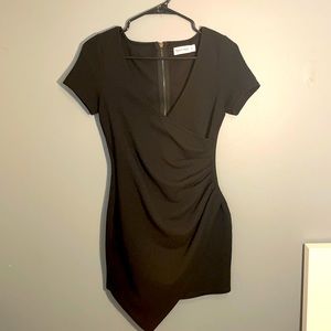 Tiger mist body con asymmetrical black dress